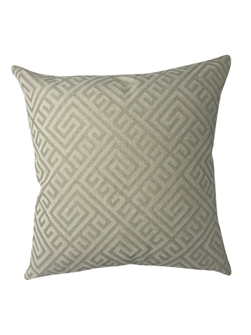 CREAM GREEK KEY CHENILLE THROW PILLOW